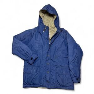 Columbia Sportswear 80s Vintage Blue Nylon Thinsulate Parka Coat Jacket Medium